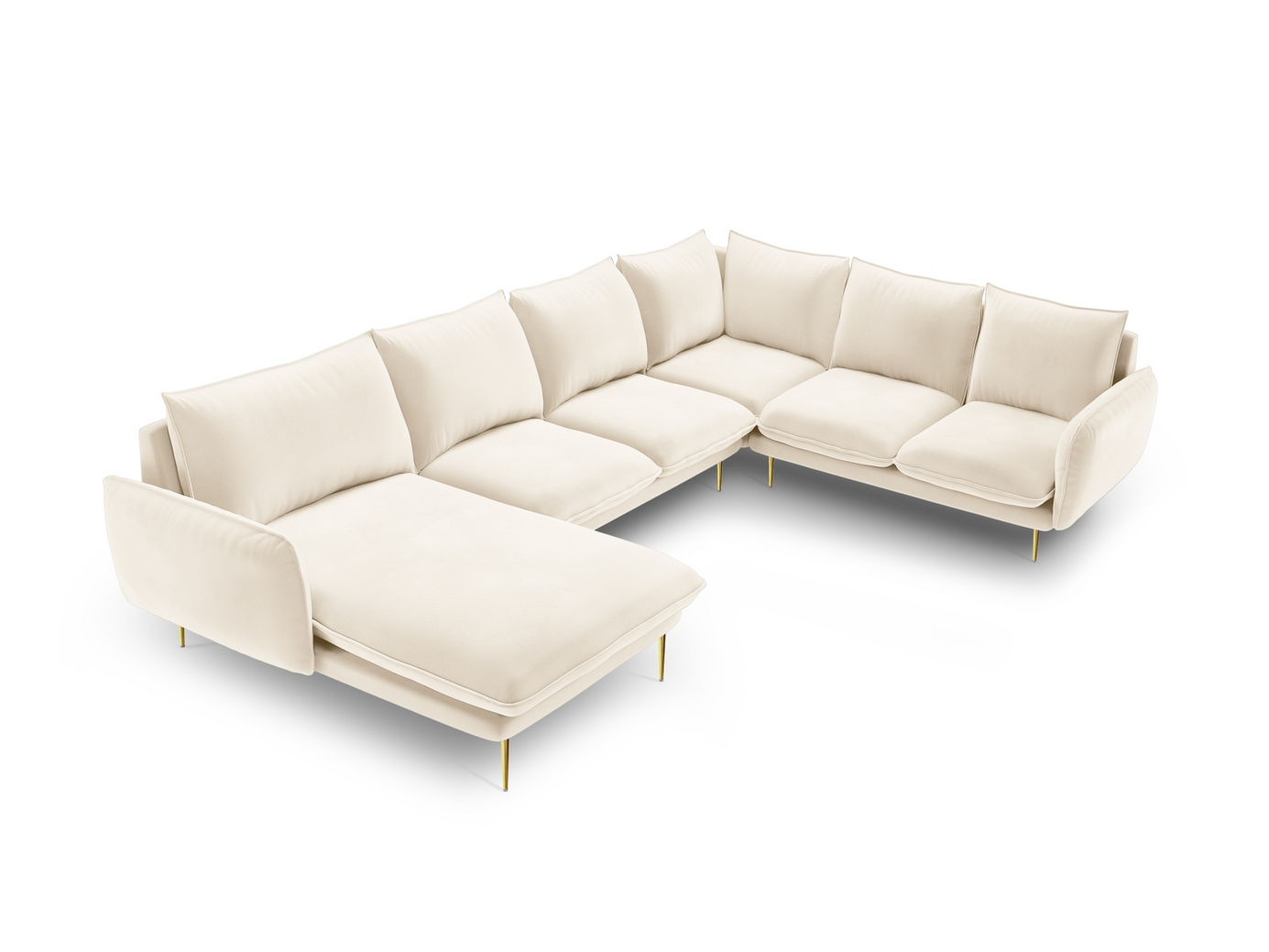 Cosmopolitan Design høyrevendt fløyelspanoramahjørnesofa, 