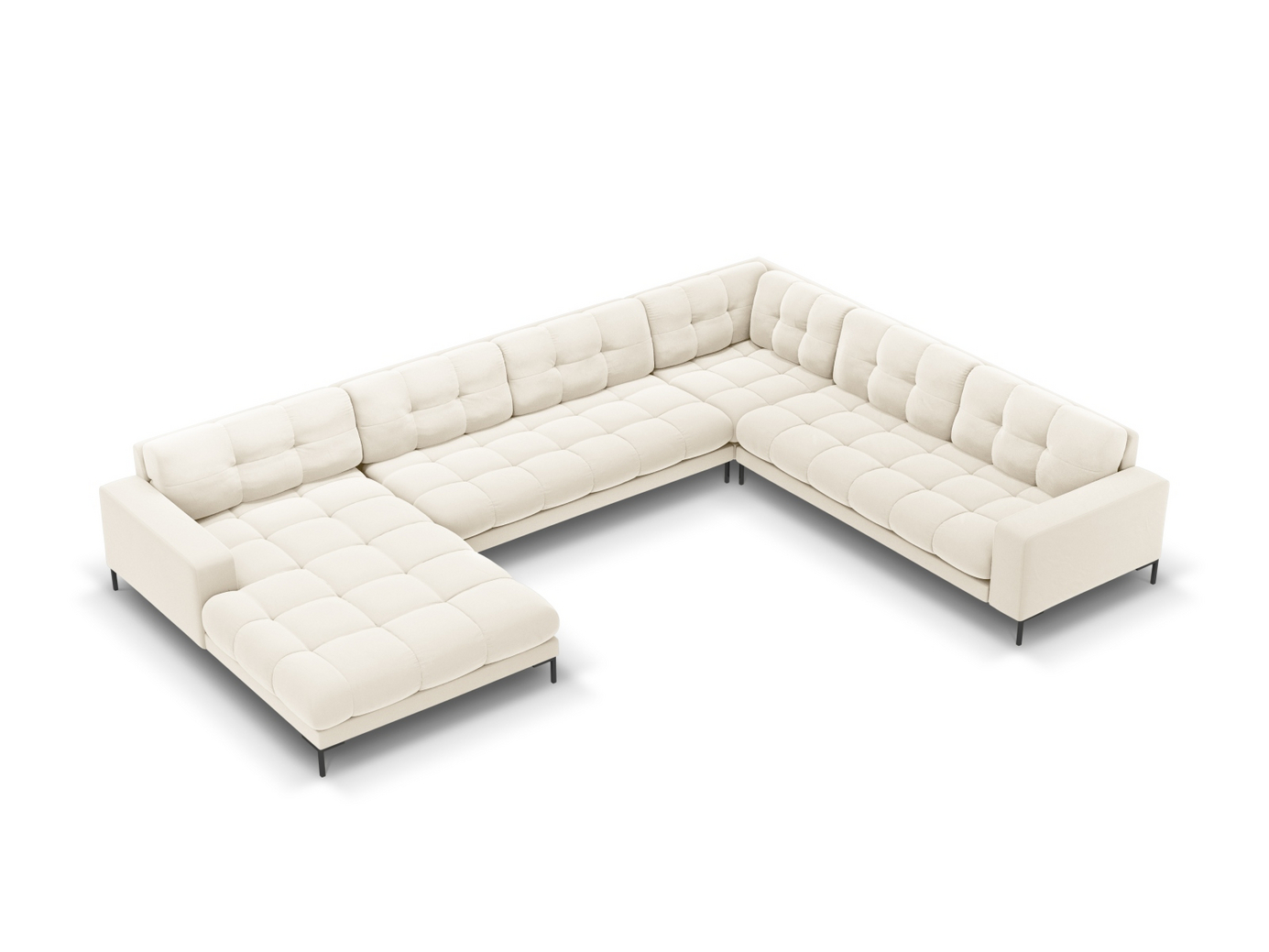Cosmopolitan Design høyrevendt fløyelspanoramahjørnesofa, 