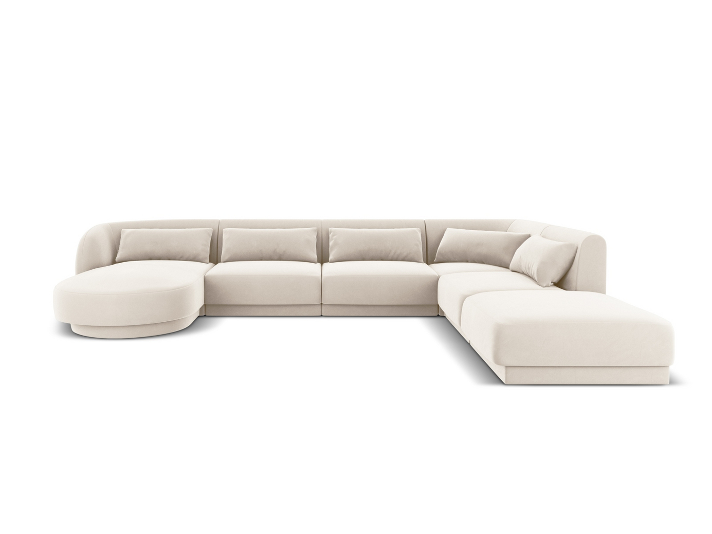 Cosmopolitan Design høyrevendt fløyelspanoramahjørnesofa, 