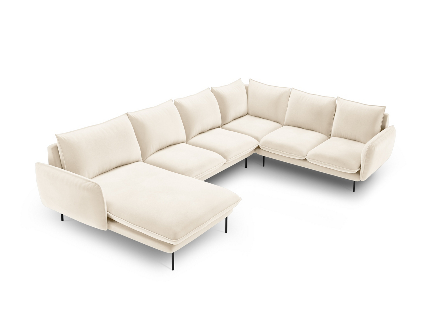 Cosmopolitan Design høyrevendt fløyelspanoramahjørnesofa, 