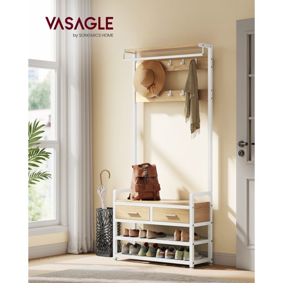 Vasagle klesstativ, 2 skuffer, 30 × 80.5 × 181.5 cm, HSR429