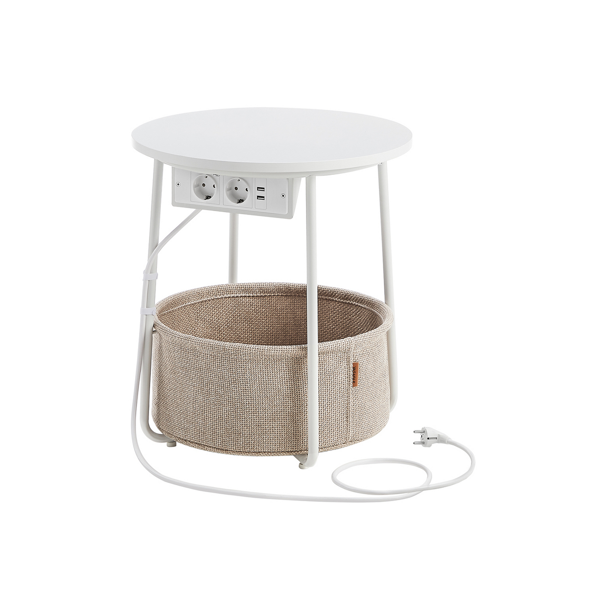 Vasagle sidebord, med stikkontakt, LET228