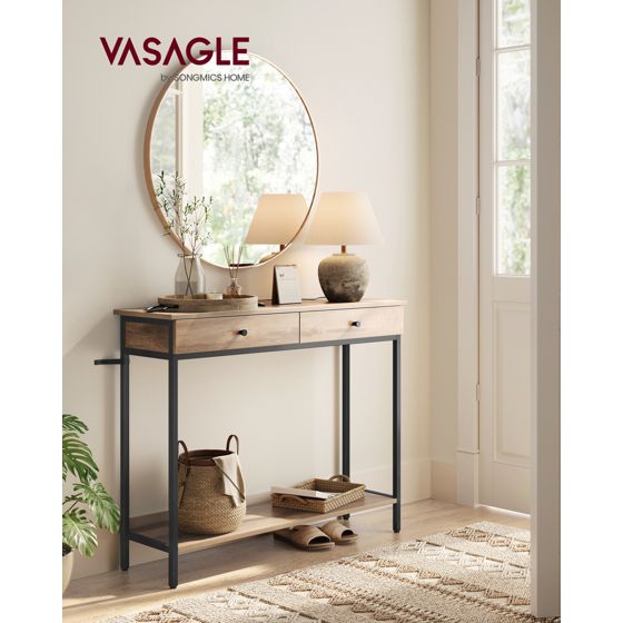 Vasagle konsollbord, 2 skuffer, LNT015
