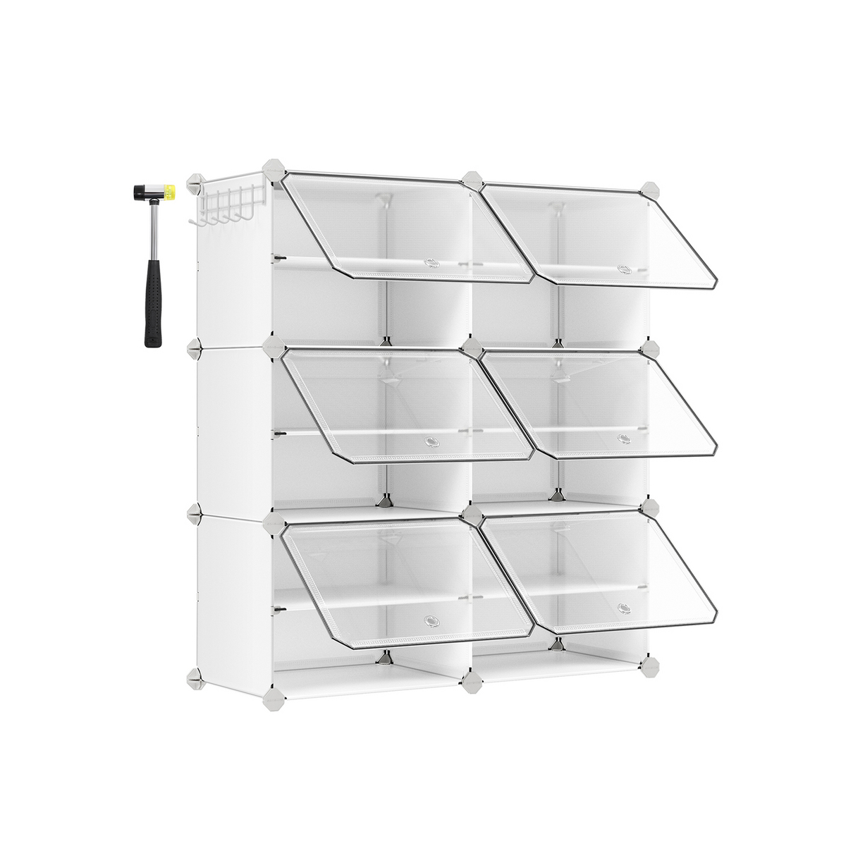 Songmics modulært skoskap, 6 rom, 30 × 40 × 30 cm, LPC033
