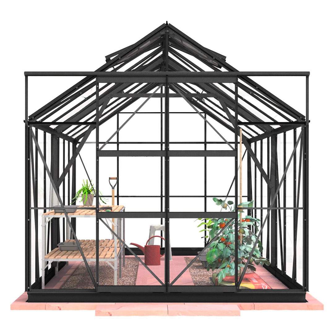 Lykke Kasvihuone Hybrid 11,3m2 black | Kasvihuoneet