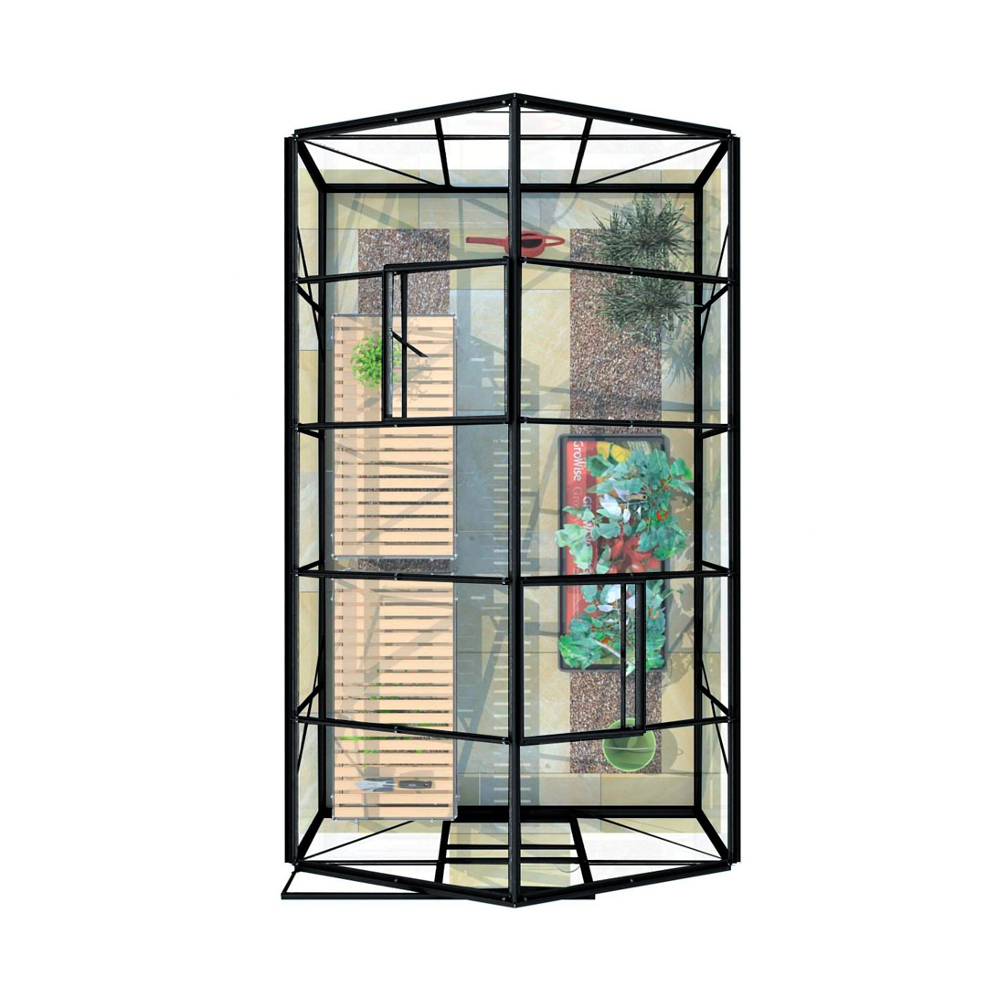 Lykke Kasvihuone Hybrid 6,2m2 Black | Kasvihuoneet