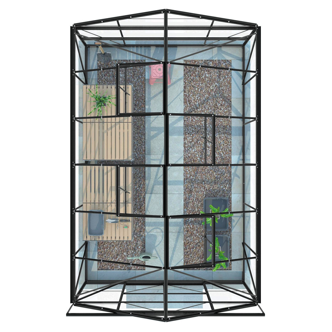 Lykke Kasvihuone Hybrid 9,7m2 black | Kasvihuoneet