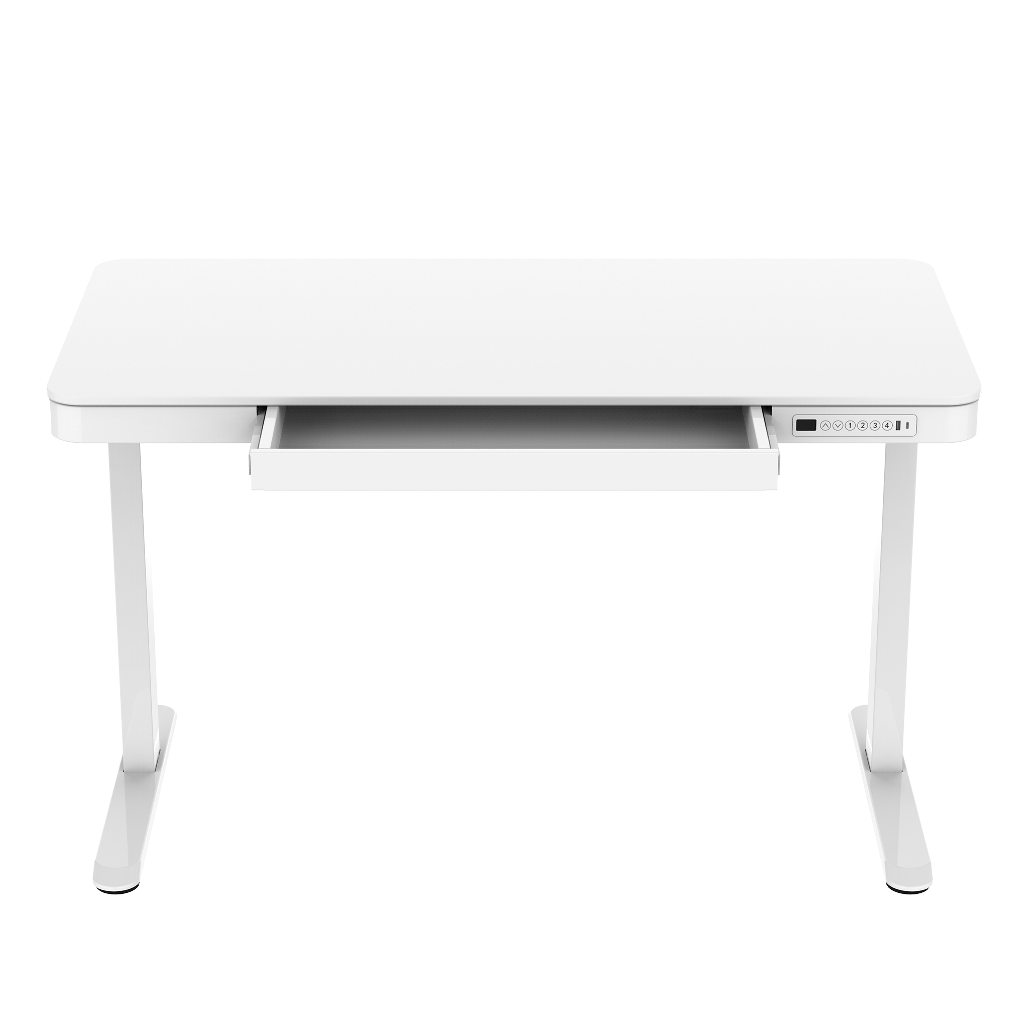 Lykke elektrisk hev senk skrivebord 120x60cm Polar, Hvit