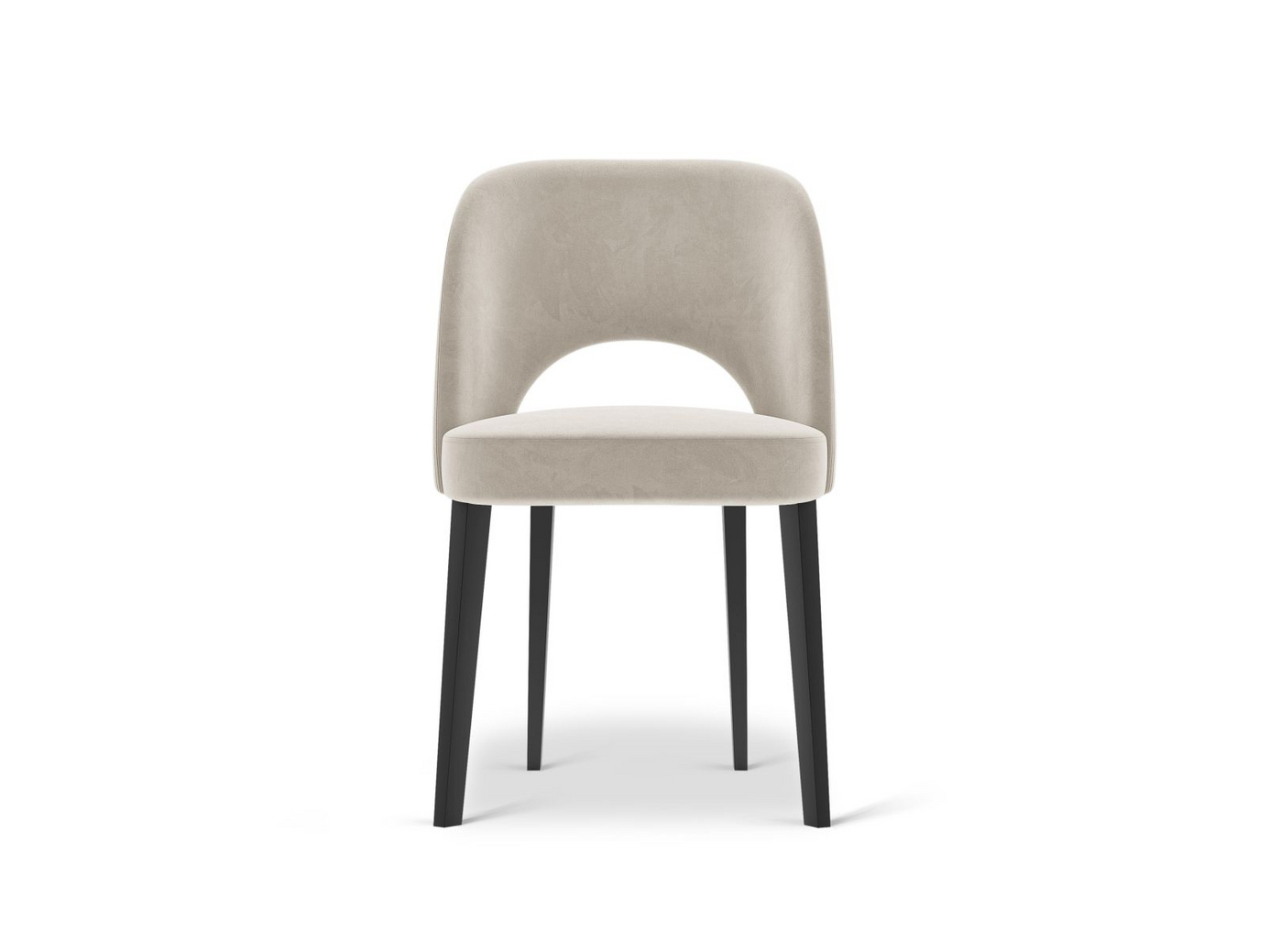 Cosmopolitan Design fløyelsstol, "Bowe", 1-seter, 56 × 52 × 83 cm, Magic Velvet, svarte treben