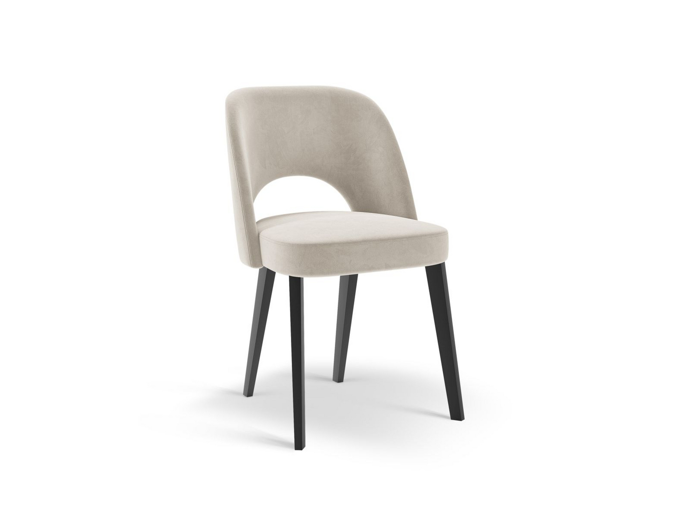 Cosmopolitan Design fløyelsstol, "Bowe", 1-seter, 56 × 52 × 83 cm, Magic Velvet, svarte treben