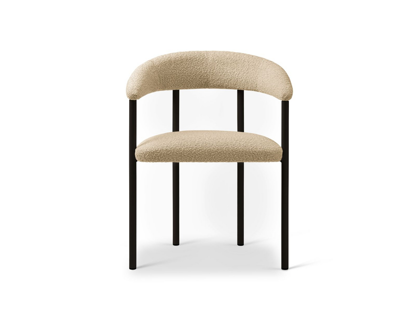 Cosmopolitan Design bouclé-stoler, 2 stk., "Lea", 1-seter, 56,5 × 53,5 × 74 cm, Baloo, svarte ben