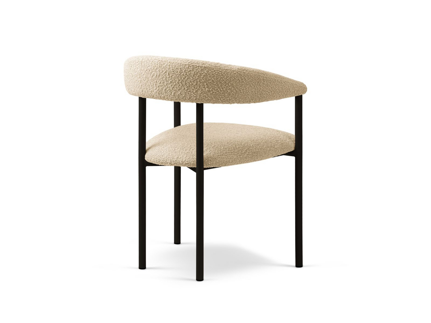 Cosmopolitan Design bouclé-stoler, 2 stk., "Lea", 1-seter, 56,5 × 53,5 × 74 cm, Baloo, svarte ben