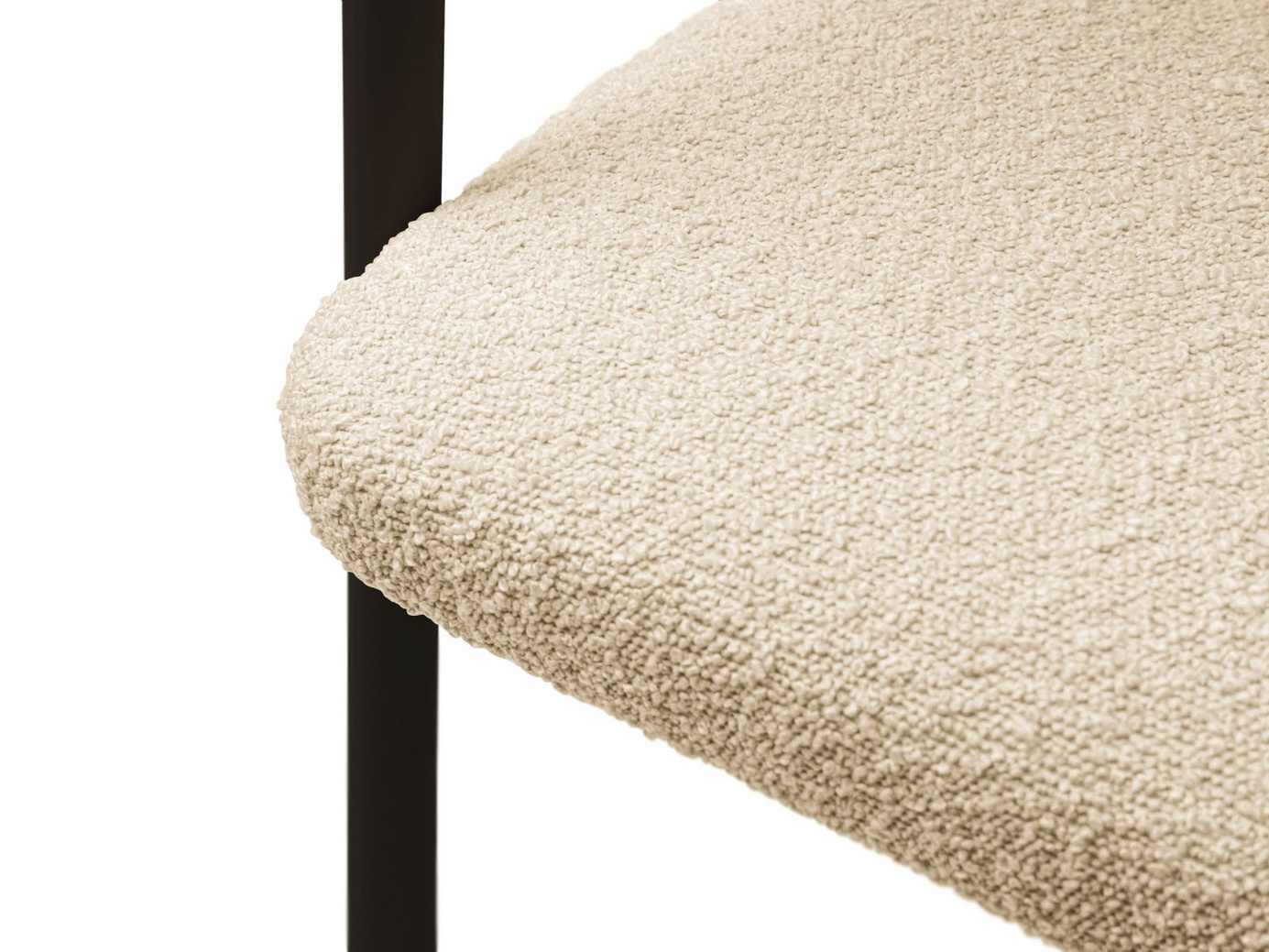 Cosmopolitan Design bouclé-stoler, 2 stk., "Lea", 1-seter, 56,5 × 53,5 × 74 cm, Baloo, svarte ben