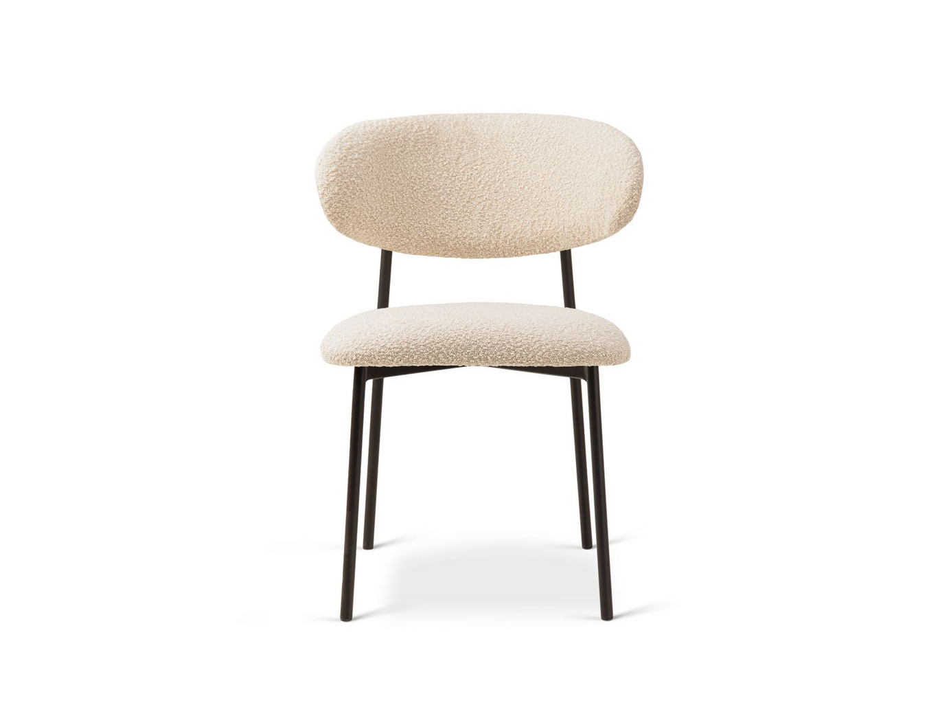 Cosmopolitan Design bouclé-stoler, 2 stk., "Nina", 1-seter, 55 × 52 × 78 cm, Baloo, svarte metallben