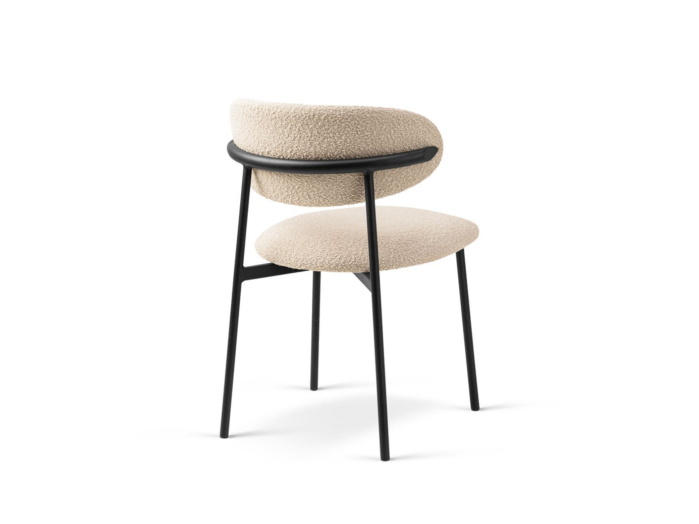 Cosmopolitan Design bouclé-stoler, 2 stk., "Nina", 1-seter, 55 × 52 × 78 cm, Baloo, svarte metallben