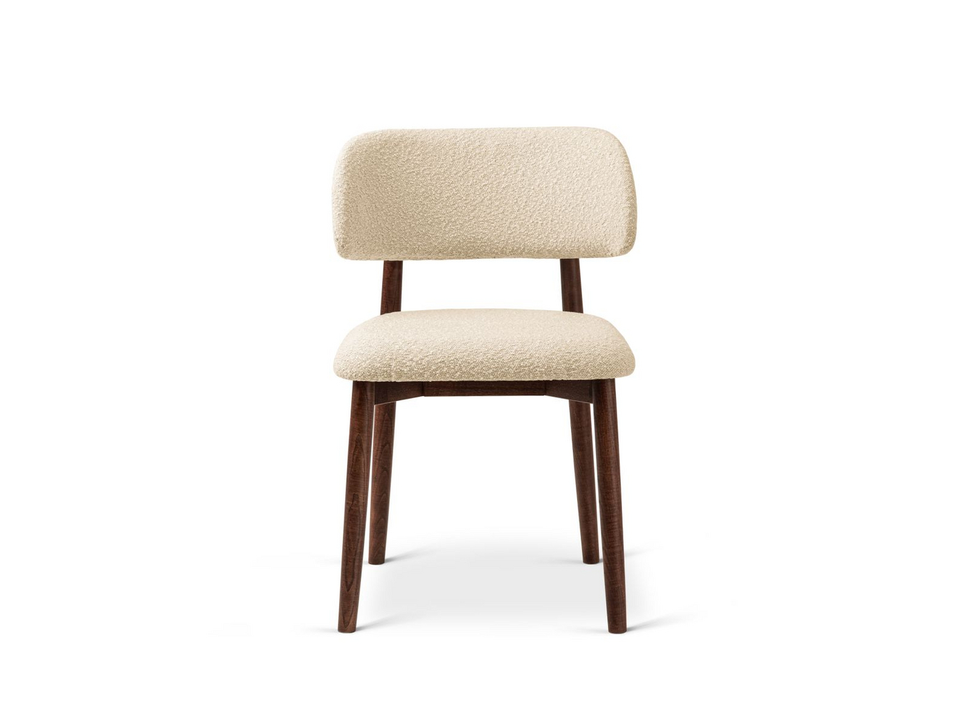 Cosmopolitan Design bouclé-stoler, 2 stk., "Evan", 1-seter, 49,5 × 51 × 77 cm, Baloo, valnøttben