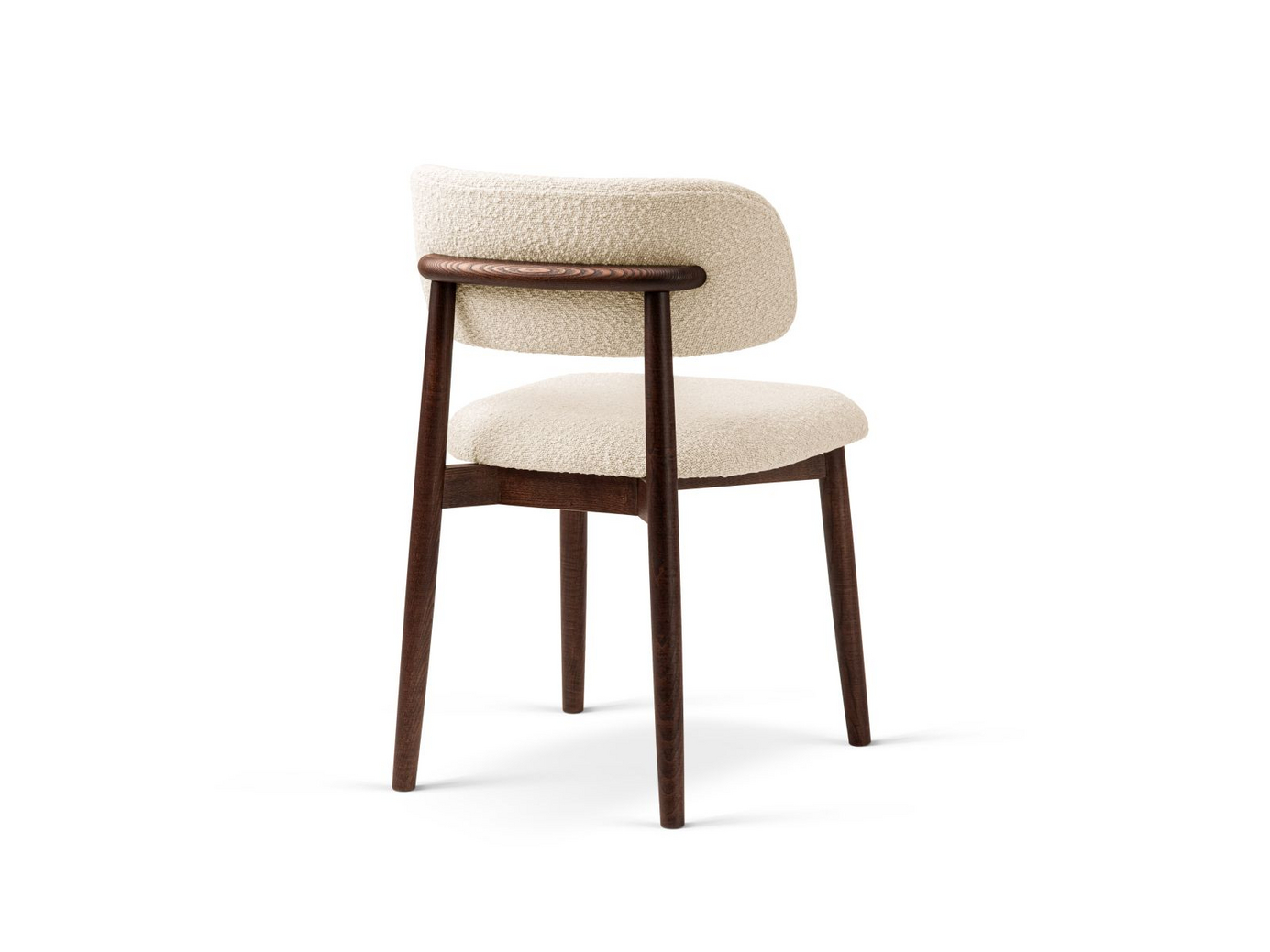 Cosmopolitan Design bouclé-stoler, 2 stk., "Evan", 1-seter, 49,5 × 51 × 77 cm, Baloo, valnøttben