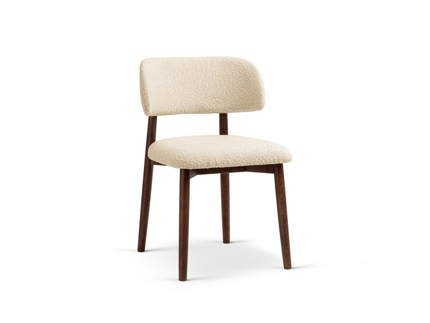 Cosmopolitan Design bouclé-stoler, 2 stk., "Evan", 1-seter, 49,5 × 51 × 77 cm, Baloo, valnøttben