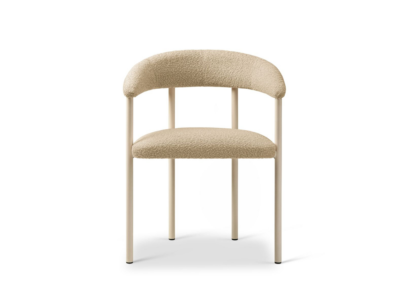Cosmopolitan Design bouclé-stoler, 2 stk., "Lea", 1-seter, 56,5 × 53,5 × 74 cm, Baloo, kremfargede ben