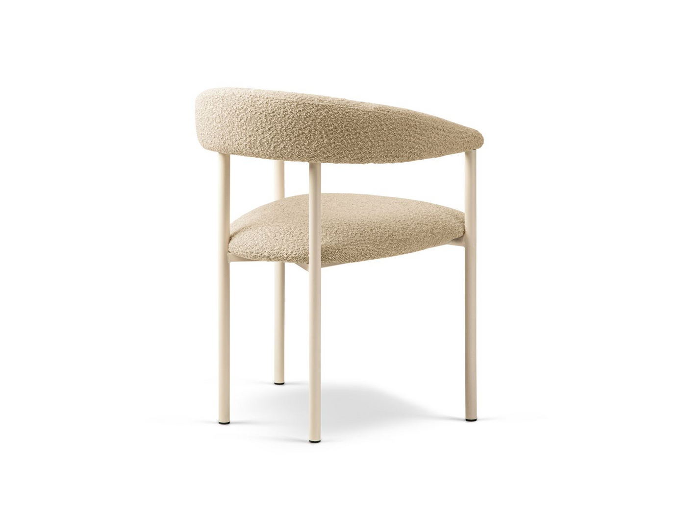 Cosmopolitan Design bouclé-stoler, 2 stk., "Lea", 1-seter, 56,5 × 53,5 × 74 cm, Baloo, kremfargede ben