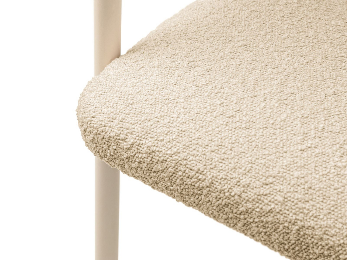 Cosmopolitan Design bouclé-stoler, 2 stk., "Lea", 1-seter, 56,5 × 53,5 × 74 cm, Baloo, kremfargede ben