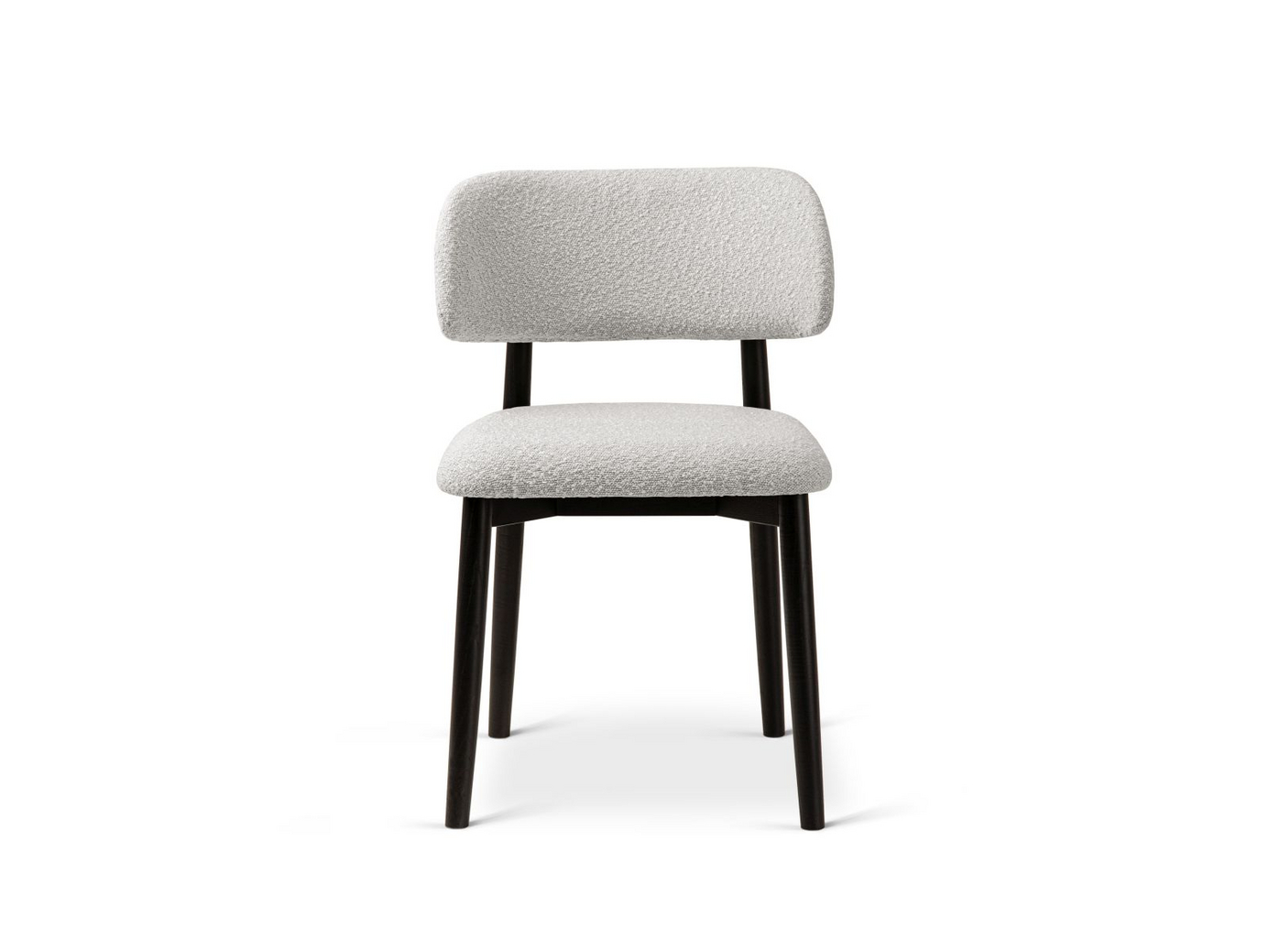 Cosmopolitan Design bouclé-stoler, 2 stk., "Evan", 1-seter, 49,5 × 51 × 77 cm, Baloo, ben i svart bøk