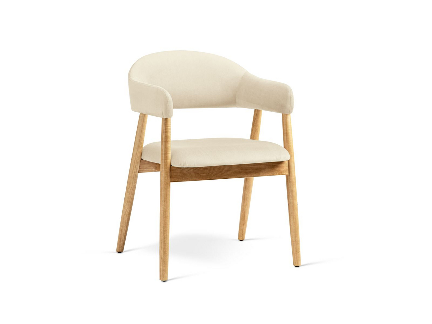 Cosmopolitan Design fløyelsstoler, 2 stk., "Adra", 1-seter, 56 × 59 × 77 cm, Magic Velvet, ben i naturlig bøk