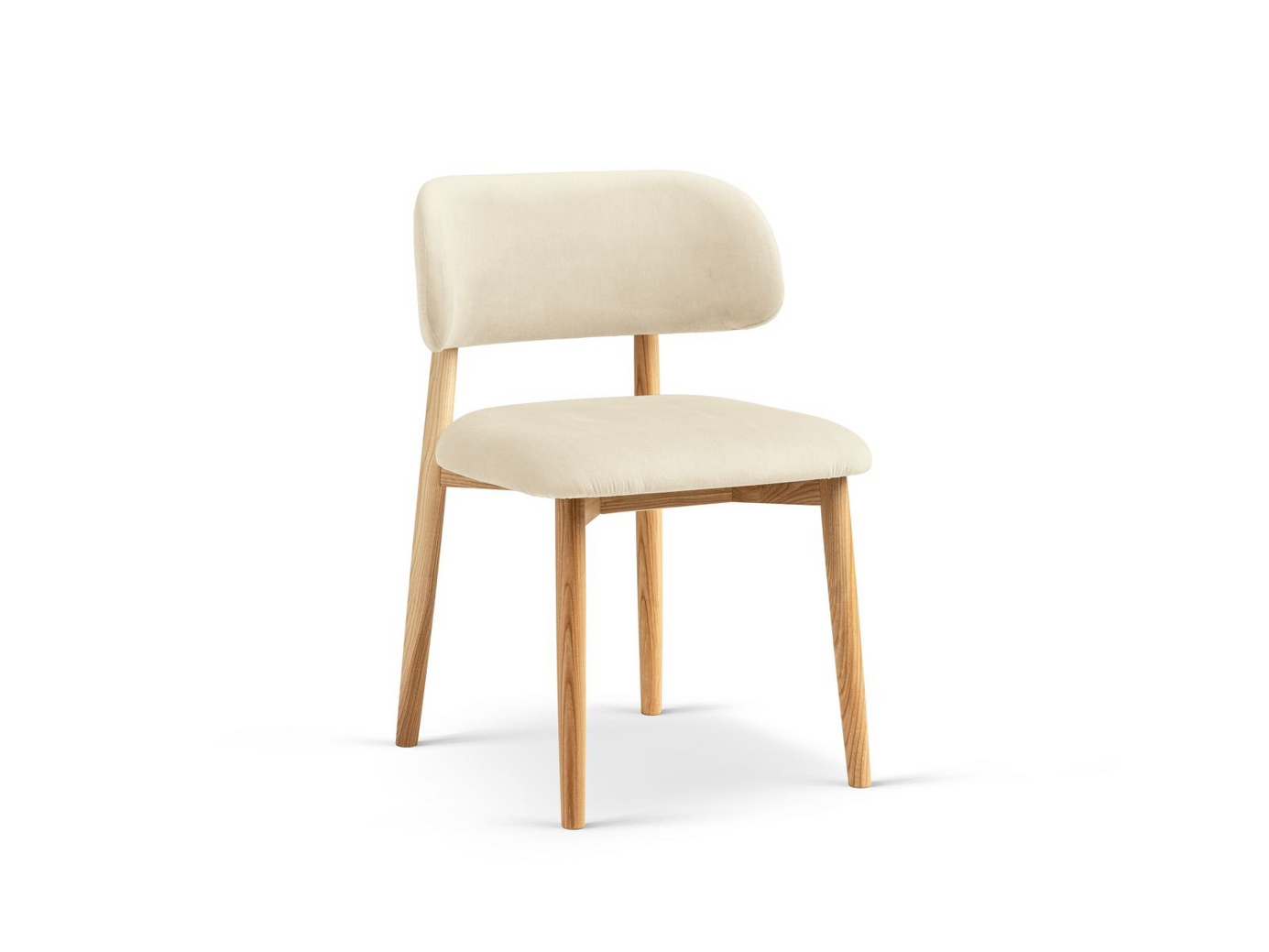 Cosmopolitan Design fløyelsstoler, 2 stk., "Evan", 1-seter, 49,5 × 51 × 77 cm, Magic Velvet, ben i naturlig bøk