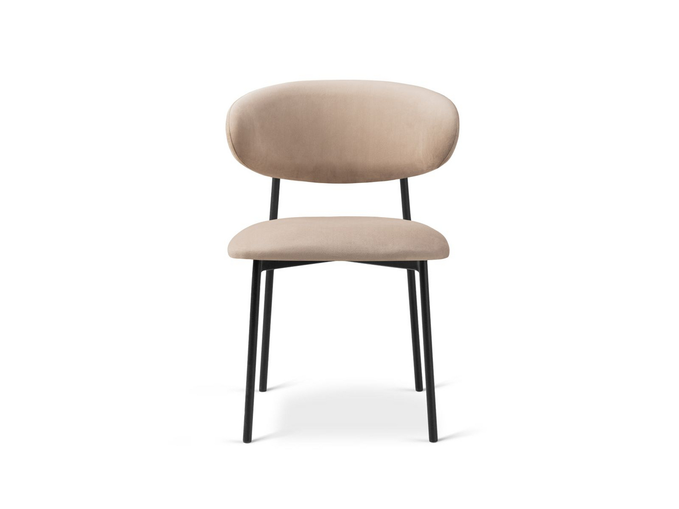 Cosmopolitan Design fløyelsstoler, 2 stk., "Nina", 1-seter, 55 × 52 × 78 cm, Magic Velvet, svarte metallben