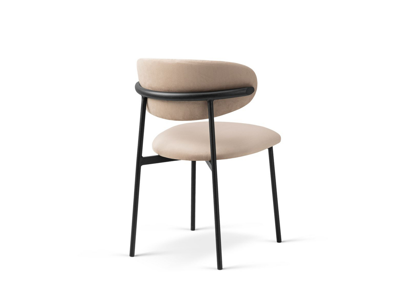 Cosmopolitan Design fløyelsstoler, 2 stk., "Nina", 1-seter, 55 × 52 × 78 cm, Magic Velvet, svarte metallben