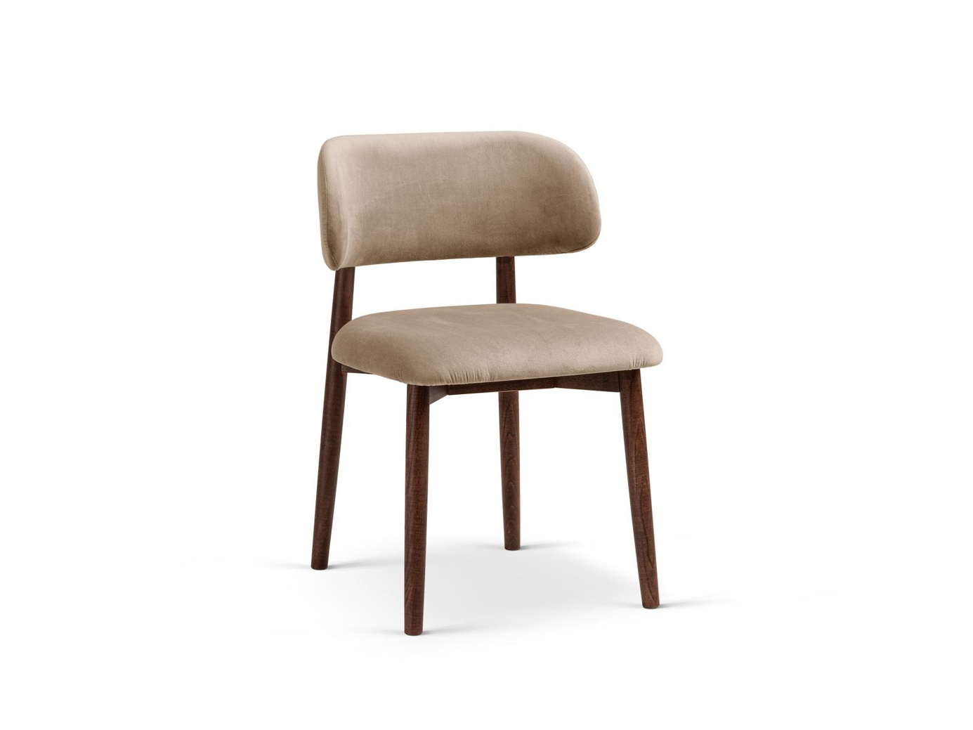 Cosmopolitan Design fløyelsstoler, 2 stk., "Evan", 1-seter, 49,5 × 51 × 77 cm, Magic Velvet, valnøttben