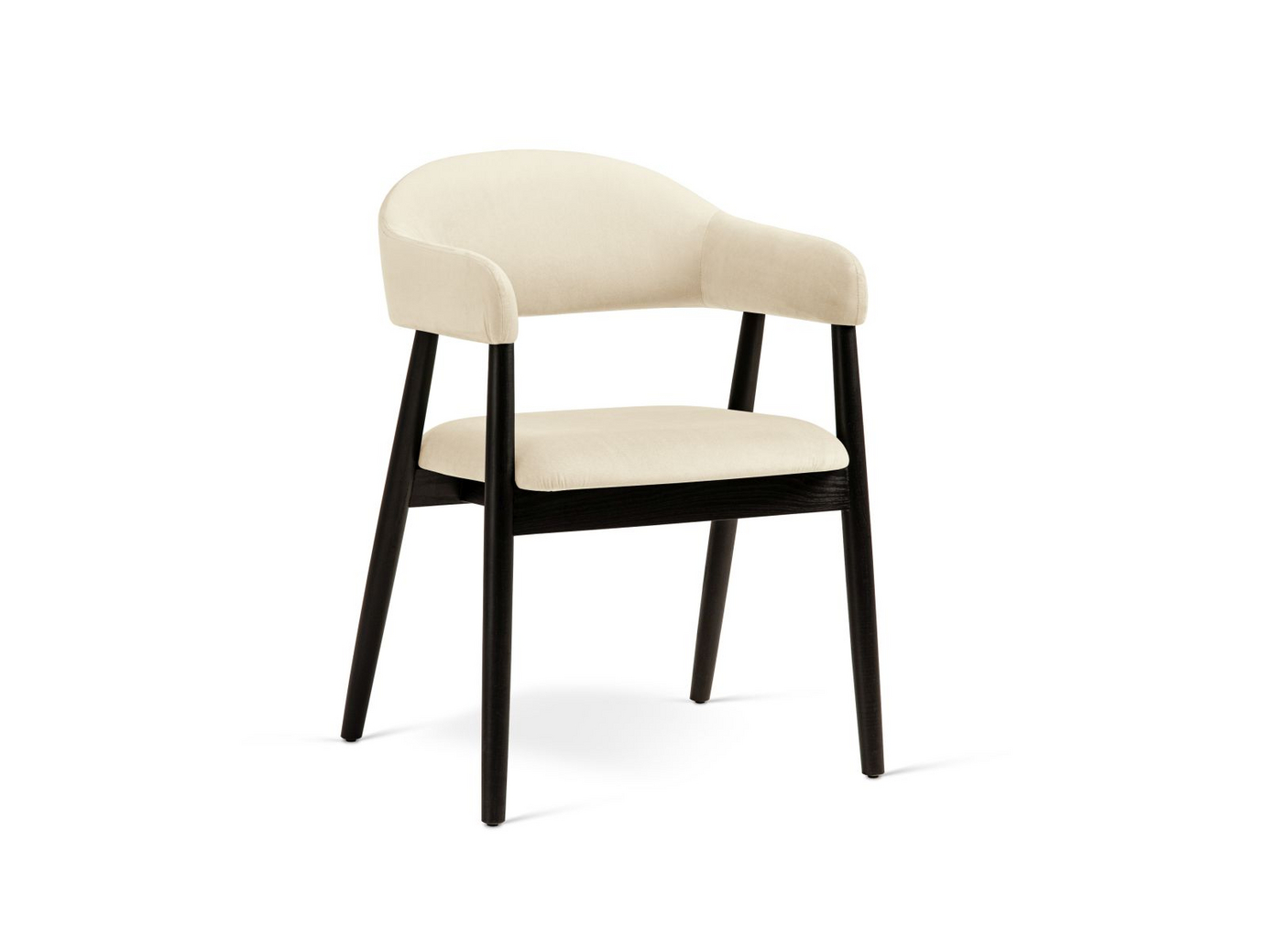 Cosmopolitan Design fløyelsstoler, 2 stk., "Adra", 1-seter, 56 × 59 × 77 cm, Magic Velvet, valnøttben