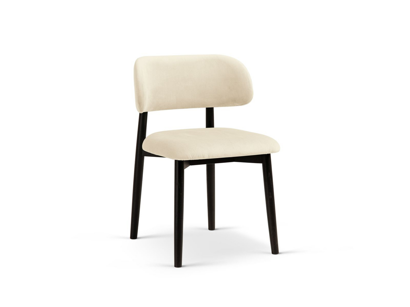 Cosmopolitan Design fløyelsstoler, 2 stk., "Evan", 1-seter, 49,5 × 51 × 77 cm, Magic Velvet, ben i svart bøk