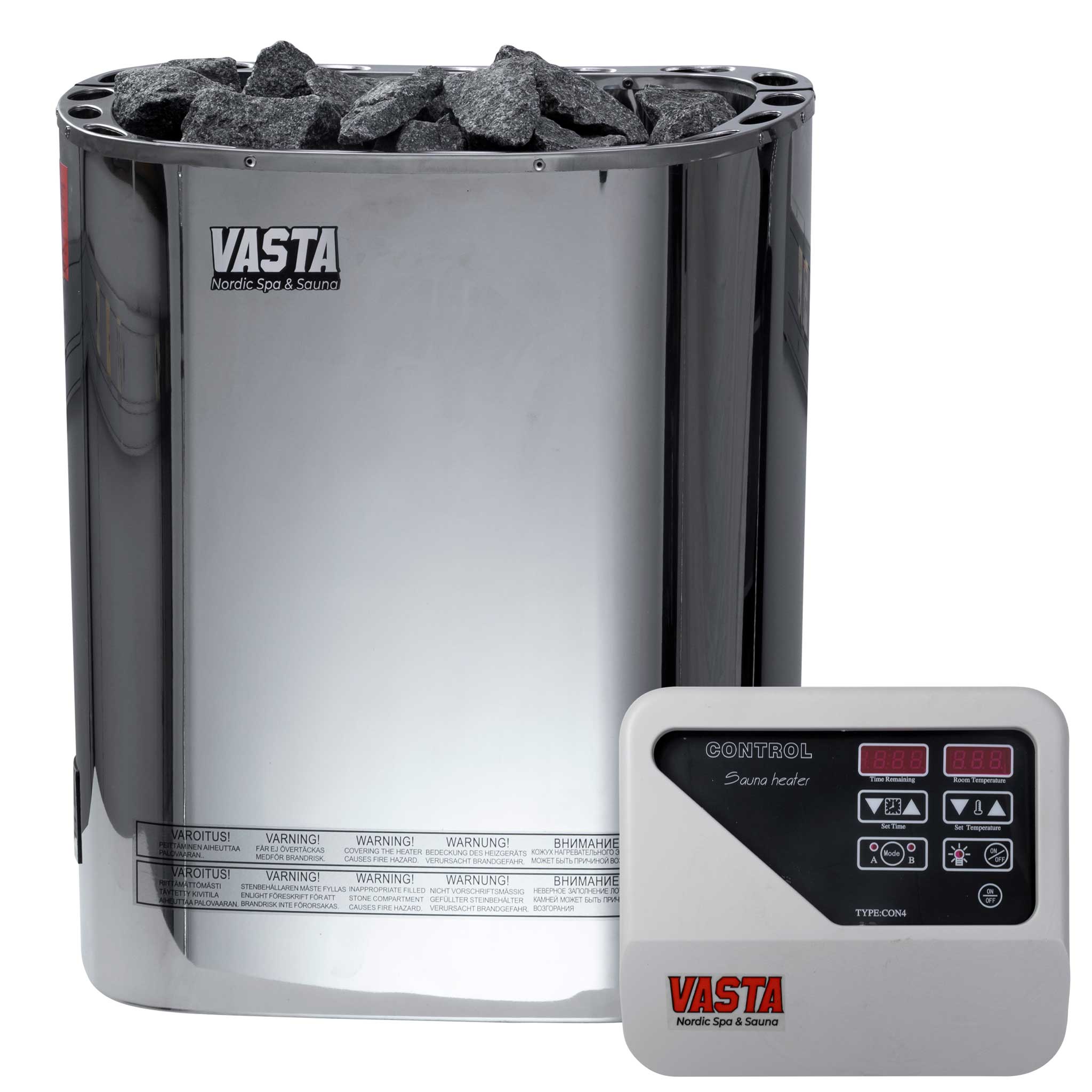 Vasta Elektrisk Badstuovn Blaze 6kw, separat kontroll, 5-8m3, stål