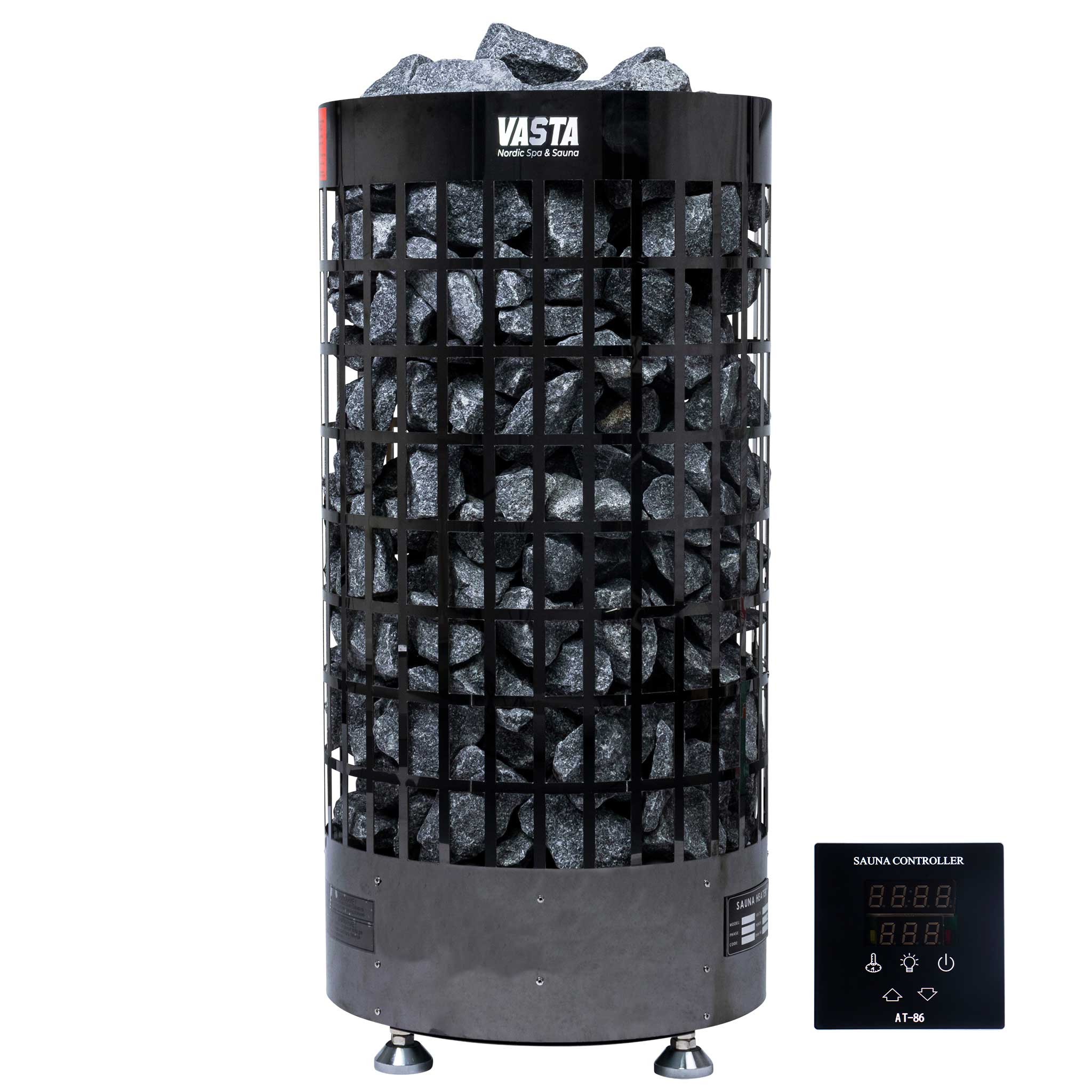 Vasta Elektrisk Badstuovn Ignite 6kw, separat kontroll, 5-8m3, svart stål